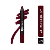SUGAR Cosmetics Matte As Hell Crayon Lipstick - 24 Rachel Berry (Deep Berry) (2.8 g)