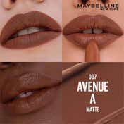 Maybelline New York Serum Lipstick (Matte) 8Hr Hydration + one-swipe bold color - 007 Avenue A (4.5g)