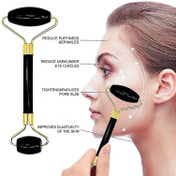 SEMINO Pearl White Gua Sha Facial Tools Set - Black (2 pcs)