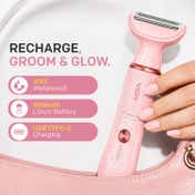 VGR 4-in-1 Lady Shaver Set with Body Trimmer Facial Shaver Eyebrow & Nose/Ear Trimmer V-761 - Pink