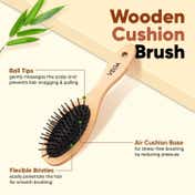 Vega Wooden Compact Hair Brush For Men And Women (R4-CB)