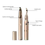 SEMINO Lash Styler 2 in 1 Eyelash Curler and Eyebrow Trimmer for Women - Golden
