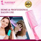 Majestique Wide Tooth Comb for Curly Hair - Pink
