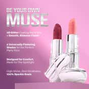 Makeup Revolution Metallic Muse Glitter Lipstick - Baby Pink (3.6 g)