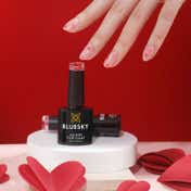 BLUESKY Queen Of Hearts Gel Top Coat with Red Heart Pieces (10 ml)