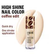 Lakme 9 to 5 Overtime Shine Nail Polish Coffee Edit - 01 Vanilla Bean Latte (6 ml)