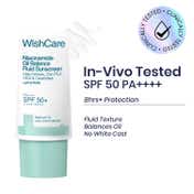 WishCare Niacinamide Oil Balance Fluid Sunscreen for Oily Skin - SPF50 PA++++ In-Vivo Tested (30 ml)