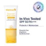 WishCare Sunscreen Body Lotion SPF50 PA+++ In Vivo Tested UV Protection No White Cast (100 ml)