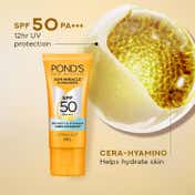 Pond's Sun Miracle SPF 50 PA+++ Ultra Light Gel Sunscreen Protect & Hydrate with Cera Hyamino (50 g)