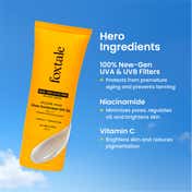 Foxtale Glow Sunscreen SPF 50 PA++++ with Vitamin C & Niacinamide for a Dewy Glow (50ml)