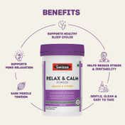 Swisse Relax and Calm Powder Magnesium Glycinate and Citrate + Hops Inositol and Choline (180 g)