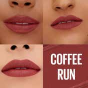 Maybelline New York Serum Lipstick Matte 1-Swipe Lush Color 8HR Hydration - Coffee Run (3.4 g)