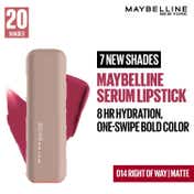 Maybelline New York Serum Lipstick Matte 1-Swipe Lush Color 8HR Hydration - Right of Way (3.4 g)