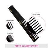 Vega General Grooming Hair Comb for Men and Women Black Handmade (HMBC-113) (20 g)