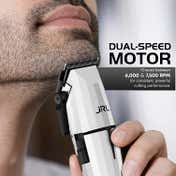 JRL Professional Cordless Hair Clipper with Reset IQ & Smart-Clip Technology - Ghost White