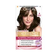 LOreal Paris New Excellence Creme Hair Color With Hyaluronic Acid, 4 Natural Brown, (100gm + 72ml)