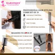 Majestique Professional Hair Styling Comb Set (10 pcs)