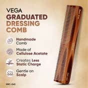 Vega Handcrafted Graduated Dressing Comb Made with Cellulose Acetate (HMC-04D)