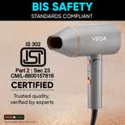 Vega Ionic 1200-1400W Hair Dryer with Cool Shot Button, 2 Heat-Speed Setting (VHDH-28)