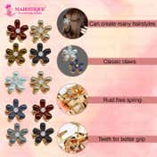 Majestique Fancy Pearl Flower Hair Claw Fashionable Clips (10 pcs)