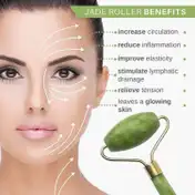 WishCare Authentic Jade Roller Face Massager Tool (100 g)