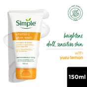 Simple Vitamin C Facial Wash, 100% Soap Free, Gentle Brightening Cleanser with Yuzu Lemon (150ml)
