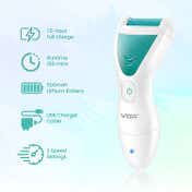 VGR V-812 Electric Callus Remover for Feet 100-Minute Runtime 2 Speed Settings IPX6 Waterproof