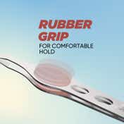 Vega Tweezer with Stainless Steel Square Tip, Rubber Grip for Women & Men (TW-04)