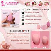 Majestique Foundation Makeup Sponge & Beauty Blender Set (4 pcs)