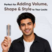 Vega Wooden Round Hair Brush for Women & Men, Professional Blow Dry, Wooden Barrel (R31-RB) - Beige