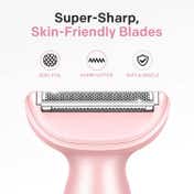 VGR 4-in-1 Lady Shaver Set with Body Trimmer Facial Shaver Eyebrow & Nose/Ear Trimmer V-761 - Pink