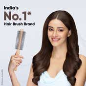 Vega Wooden Round Hair Brush for Women & Men, Professional Blow Dry, Wooden Barrel (R31-RB) - Beige