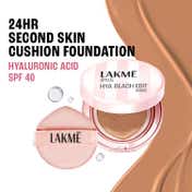 Lakme 9to5 Hya Beach Edit Cushion Foundation, SPF40, Full Matte Coverage C 300-Cool Cinnamon (12 g)