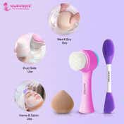Majestique 3-in-1 Skin Care Set with Cleansing Brush & Makeup Sponge (3 pcs)