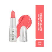Makeup Revolution Metallic Muse Glitter Lipstick - Baby Pink (3.6 g)