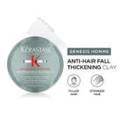 KERASTASE Genesis Homme Anti-Hair Fall Thickening Clay, For Weakened Hair, Prone to Thinning (75 ml)