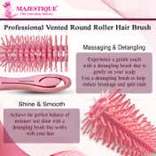Majestique Vented Round Hair Brush - Pink