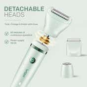 VGR 3-in-1 Lady Shaver Set for Women Body Shaver Facial Hair Remover V-735 - Green