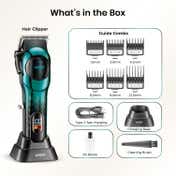 VGR V-166 Hair Clipper for Salon with 6 Guide Combs 200Min Runtime 2-Year Warranty - Green