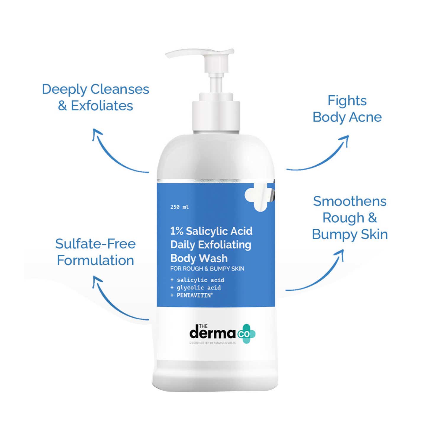 The Derma Co 1% Salicylic Acid Daily Exfoliating Body Wash with Salicylic Acid, Glycolic Acid & Pentavitin thumbnail 2