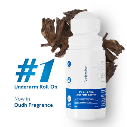 Be Bodywise 4% AHA BHA Underarm Roll On - Honey Oudh (50ml)