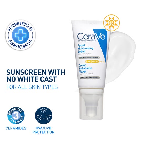 CeraVe AM Facial Moisturizer With Sunscreen SPF 50 (52 ml)