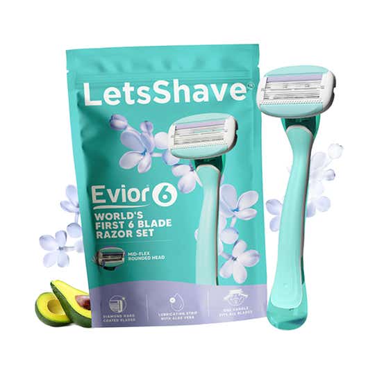 LetsShave Evior 6 Razor World’s First 6 Blades Aloe Bar Smooth Shave for Bikini and Body