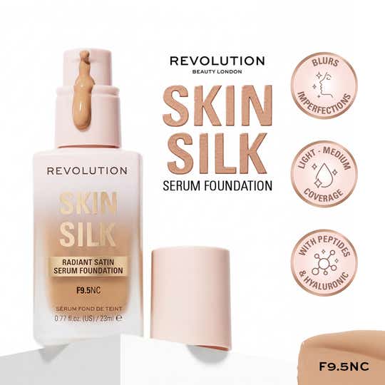 Makeup Revolution Skin Silk Serum Foundation - F9.5 NC (23 ml)