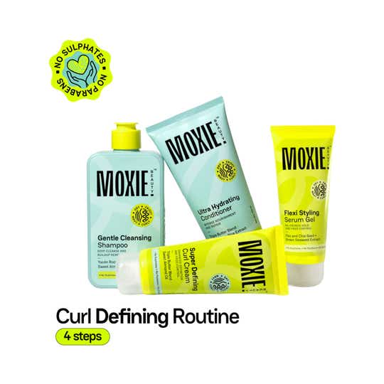 Moxie Beauty Curly Routine - Shampoo, Conditioner, Curl Cream & Styling Serum Gel For Curly Hair