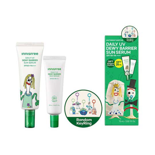 Innisfree Daily UV Dewy Barrier Sun Serum SPF 50+ PA++++ Set with Keychain (3 pcs)