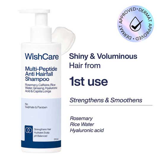 WishCare Multi Peptide Anti Hairfall Shampoo with Rosemary Boosts Hair Growth (250 ml)