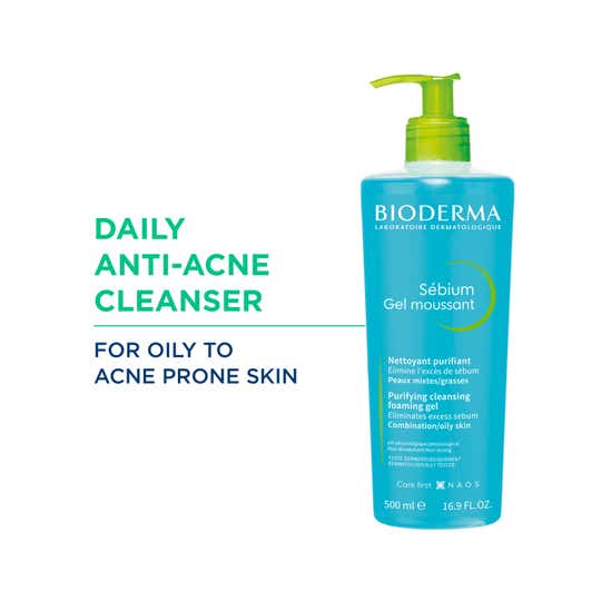 Bioderma Sebium Face And Body Wash Moussant Purifying Cleansing Gel (500ml)