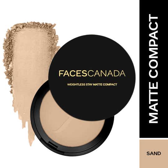 Faces Canada Weightless Stay Matte Finish Compact Powder SPF 20 Non Oily Pressed Powder - Sand (9 g)