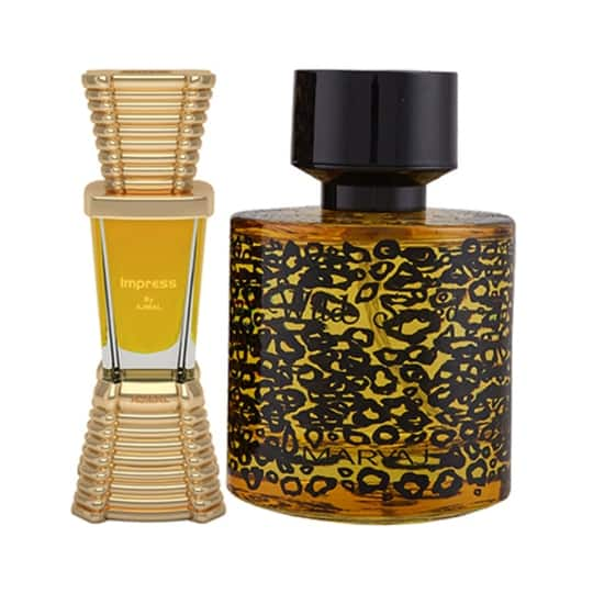 Ajmal Impress Concentrated Perfume Oil Citrus Attar And Maryaj Wild Speed Eau De Parfum Citrus Spicy Perfume - (2Pcs)